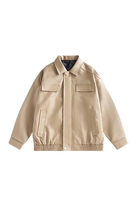 Men's Leather Jacket Windproof Stylish Outerwear for Autumn Winter Casual Motorcycle Coat