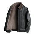 thumbnail image 1 of Men's Leather Jacket Winter Warm Business Coat for Middle and Elderly Stylish Lapel Design, 1 of 1