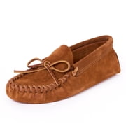 Minnetonka Men's Leather Laced Softsole Moccasin, Brown, 8 M US