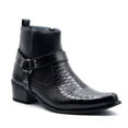 thumbnail image 1 of Men's Leather Lined Snake Print Croco Design Western Cowboy Boots, Black, 6.5, 1 of 3