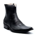 thumbnail image 1 of Men's Leather Lined Zipped Tall Western High Ankle Dress Boots, Black, 6.5, 1 of 3