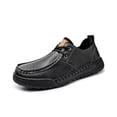 thumbnail image 1 of Men's Leather Oxfords Business Casual Loafers Comfortable Lightweight Breathable Non-slip Driving Shoes Black 11 US, 1 of 7