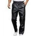 thumbnail image 1 of Men's Leather Pants Loose Windproof Trendy Straight Leg Casual Pants Men's Leather Pants Black, 1 of 7