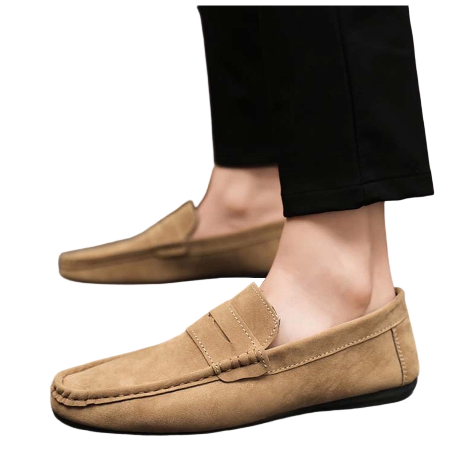 light beige dress shoes Men's Leather Platform Loafers Fashion Lightweight Breathable Slip on Casual Moccasins Business Driving Size 9 inch heel pcat-330 Y-3: Black Mesh Midi Size:3Y