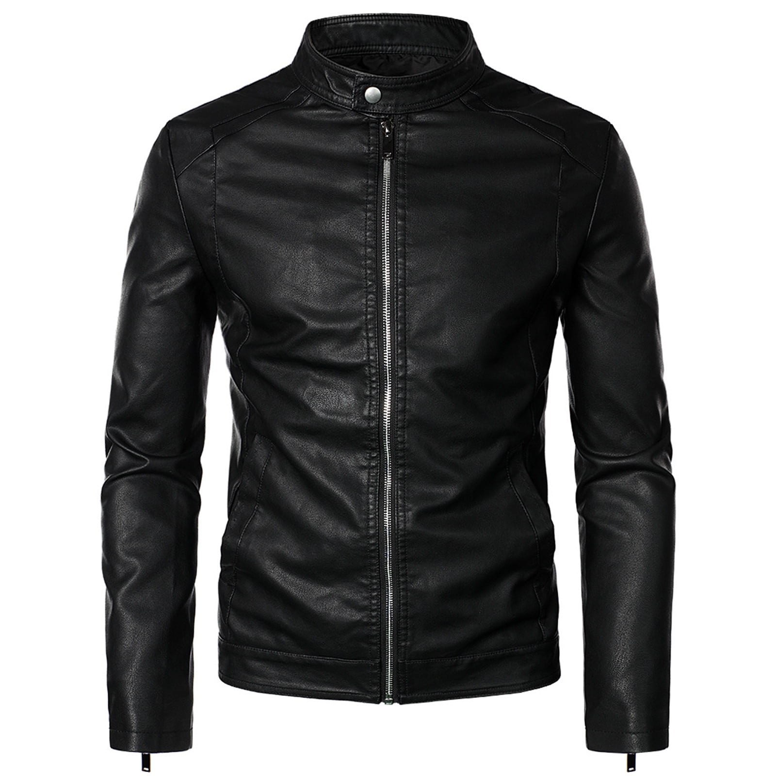 Xysaqa Men's Stand Collar Faux Leather Jacket Motorcycle Lightweight Zip Up Slim Fits Leather Outwear M-4XL(Available in Big & Tall) - Walmart.com Xysaqa Men's Stand Collar Faux Leather Jacket Motorcycle Lightweight Zip Up Slim Fits Leather Outwear M-4XL(Available in Big & Tall) - Walmart.com