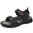 thumbnail image 1 of Men's Leather Sandals Hiking Outdoor Beach Sports Mens Sandals for Summer with Open Toe Adjustable Straps, 1 of 4