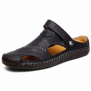 Mens Leather Sandals Water Shoes Casual Fisherman Beach Slippers Summer Driving