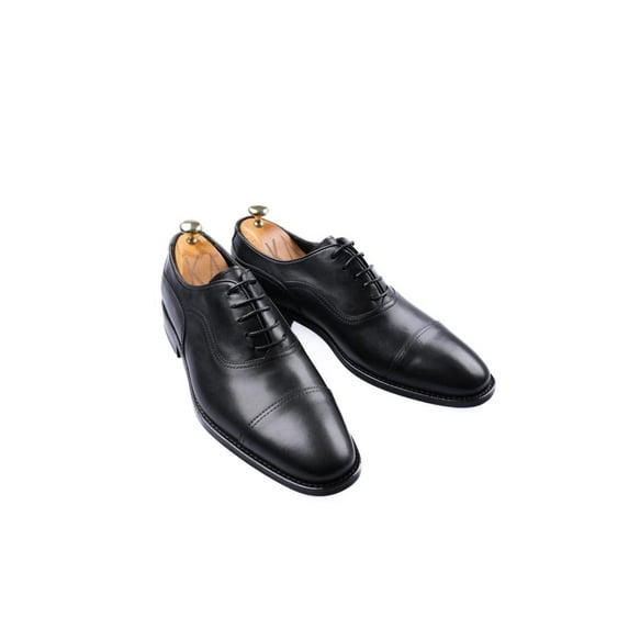 Men's Leather Shoes, Black Santo Stylish Custom Made Classic Shoes