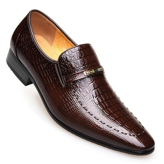 Men's Leather Shoes Classic Comfortable Retro Plain Toe Business Casual Loafers Work Shoes Oxfords Dress Shoes