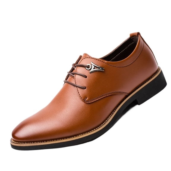 Men's Leather Shoes Men's Shoes Black Casual Leather Shoes Formal Business Pointed Lace-up