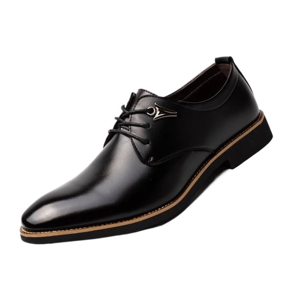 Men's Leather Shoes Men's Shoes Black Casual Leather Shoes Formal Business Pointed Lace-up