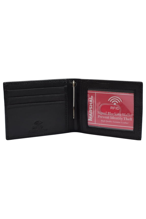 Men's Leather Slim Spring Money Clip Wallet Front Pocket Credit Card Case Holder