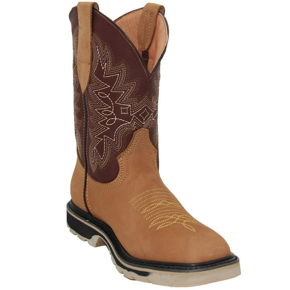 Men's Leather Square Toe Western Work Boot