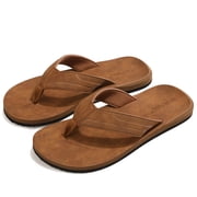 Mens Leather Thong Sandals Casual Comfort Flip Flops