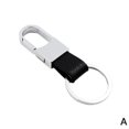 thumbnail image 1 of Men's Leather Waist Clip Keyring With Strap D Type Buckle Belt Metal Loop Simple Style Key Chain, 1 of 8