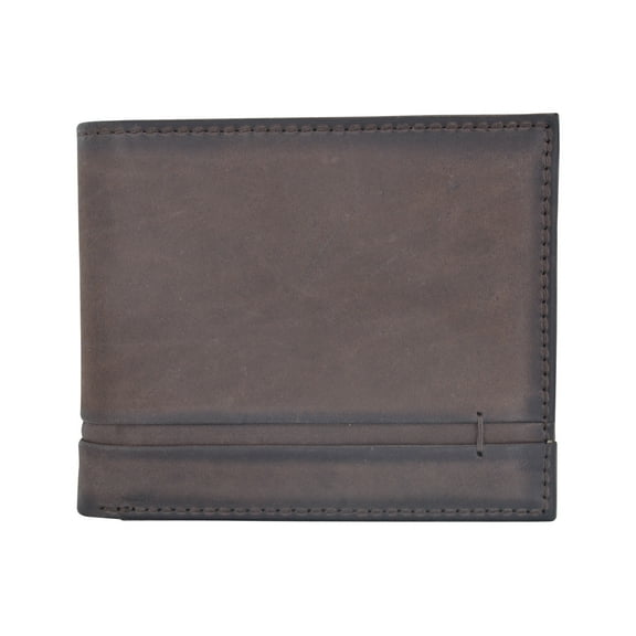 Men's Leather Wallet RFID Blocking Slim Bifold with 9 Credit Card Pockets & ID Window