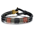 thumbnail image 1 of Men's Leather Wrap Bracelet Wristband Cord Braided Rope Bangle Black Alloy 8.66", 1 of 4