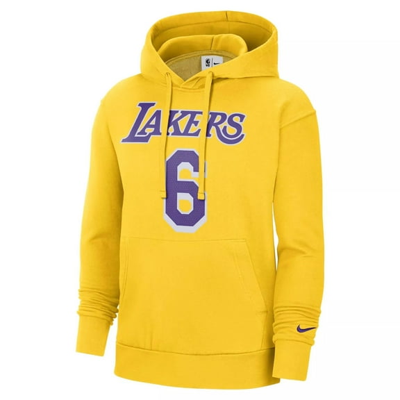 Men's Lebron Lakers Pullover Hoodie, Yellow/Purple, Small