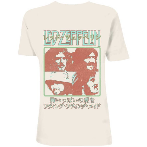 Men's Led Zeppelin Japanese Poster Slim Fit T-shirt Medium Natural