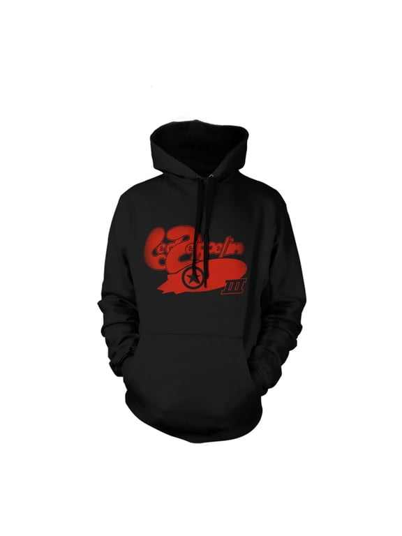 Men's Led Zeppelin Lz Iii Bubble Logo Hooded Sweatshirt Small Black