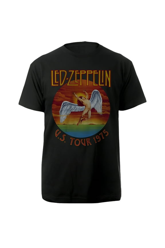 Men's Led Zeppelin US Tour '75. Slim Fit T-shirt X-Large Black