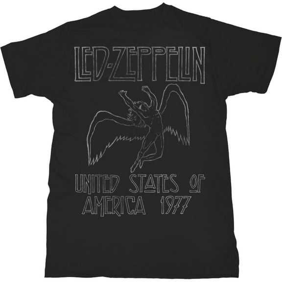 Men's Led Zeppelin Usa 1977 T-shirt Medium Black