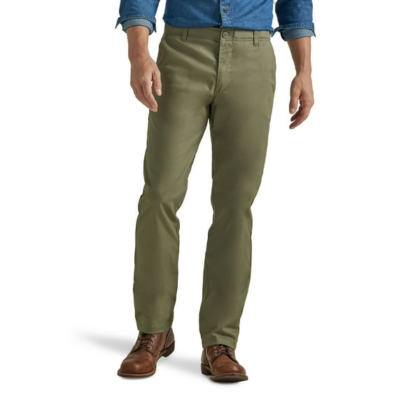Men's Lee® Performance Series Extreme Comfort Khaki Slim-Fit Flat-Front Pants Color: Muted Olive Size: 32X32