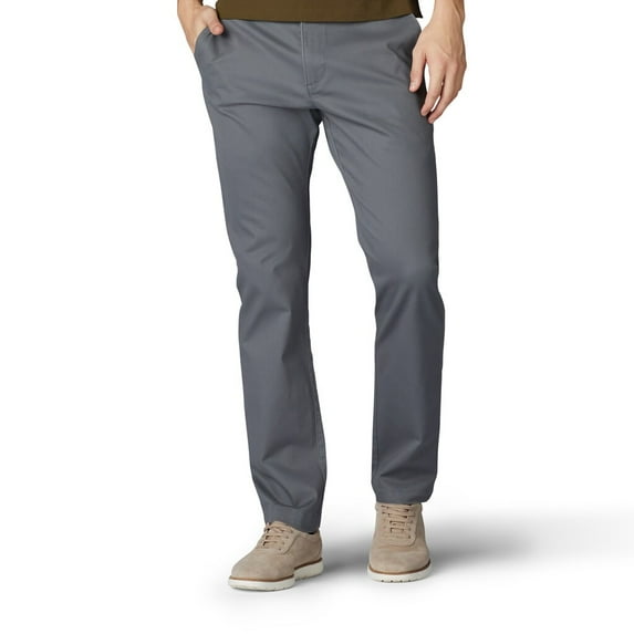 Men's Lee Performance Series Extreme Comfort Khaki Slim-Fit Flat-Front Pants Vintage Gray