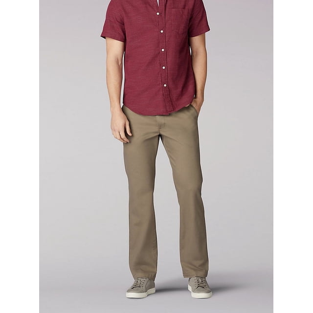Khaki Performance Flat Front Pants main image 0