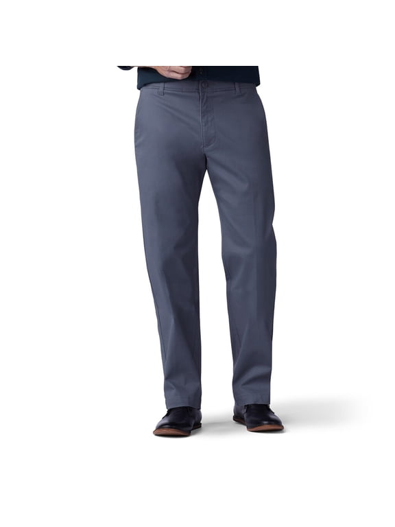 Men's Lee Performance Series Extreme Comfort Khaki Straight-Fit Flat-Front Pants Vintage Gray