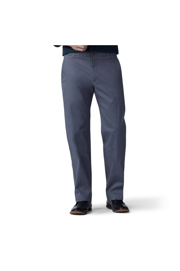 Men's Lee Performance Series Extreme Comfort Khaki Straight-Fit Flat-Front Pants Vintage Gray