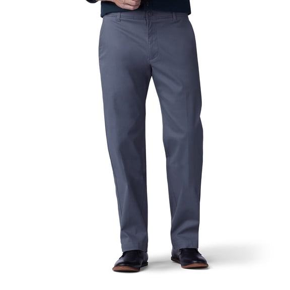 Men's Lee Performance Series Extreme Comfort Khaki Straight-Fit Flat-Front Pants Vintage Gray