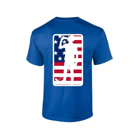 Men's Legalize Mulligans American Flag Golfer Drinking Beer Funny Patriotic Golf Short Sleeve T-shirt-Royal Blue-4xl