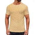 thumbnail image 1 of Men's Leopard Pattern T Shirts Crewneck Short Sleeve Stretch Pullover Casual Workout Athletic Undershirts, 1 of 7
