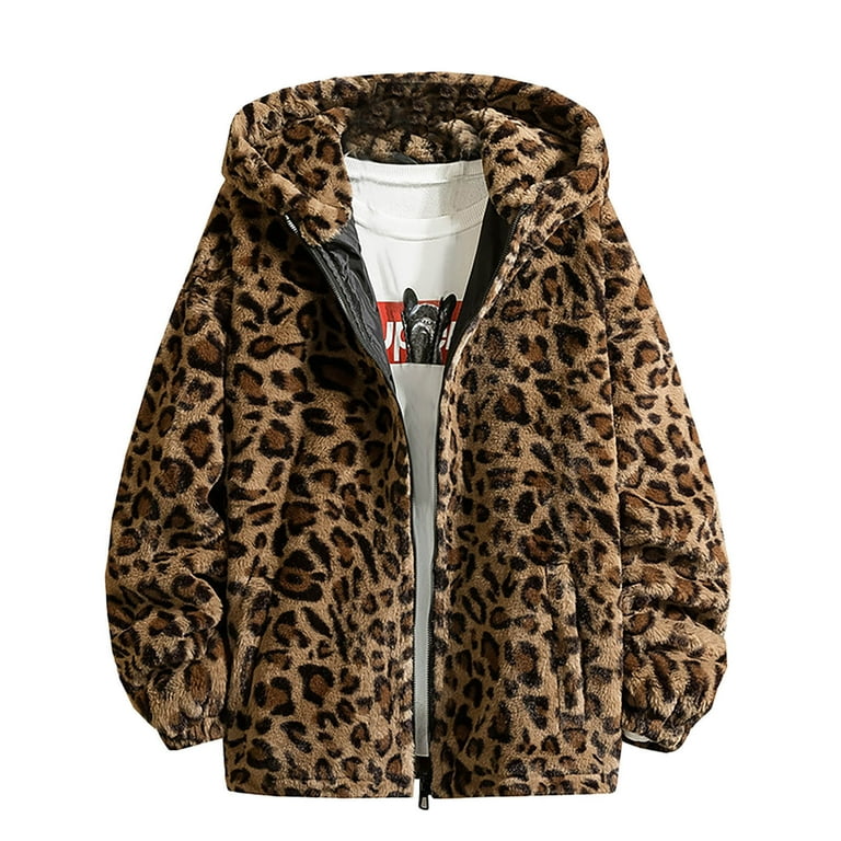 Fashion Fur Long Sleeve Leopard Printed Coat Fashion Fur Long Sleeve Leopard Printed Coat