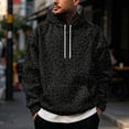 thumbnail image 1 of Men's Leopard Print Hoodie, Trendy Long Sleeve Drawstring Hooded Sweatshirt , Loose Fit Streetwear Pullover with Pocket Black 3XL, 1 of 6