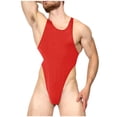thumbnail image 1 of Men's Leotard Underwear Sexy Racer Back One-Piece Bodysuit Stretch Swimsuit Thongs High Elasticity Cross-Strap Tank One-Piece, 1 of 5