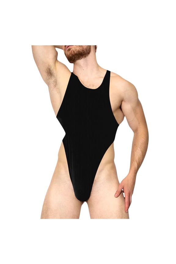 Men's Leotard Underwear Sexy Racer Back One-Piece Bodysuit Stretch Swimsuit Thongs High Elasticity Cross-Strap Tank One-Piece