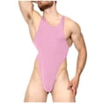 thumbnail image 1 of Men's Leotard Underwear Sexy Racer Back One-Piece Bodysuit Stretch Swimsuit Thongs High Elasticity Cross-Strap Tank One-Piece, 1 of 4