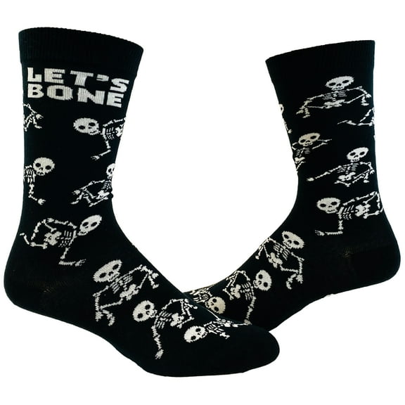Men's Let's Bone Socks Funny Halloween Party Skeleton Graphic Novelty Vintage Footwear