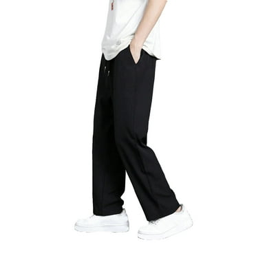 Men's Letter Casual Straight Leg Black Pants L (40)