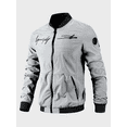 thumbnail image 1 of Men's Letter Embroidered Slim Fit Lightweight Sportswear Jacket Casual Bomber Jacket, 1 of 6