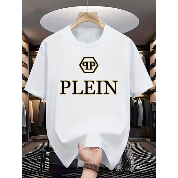 Men's Letter Graphic Short Sleeve T Shirts Boys Casual Round Neck Tee Top White XL