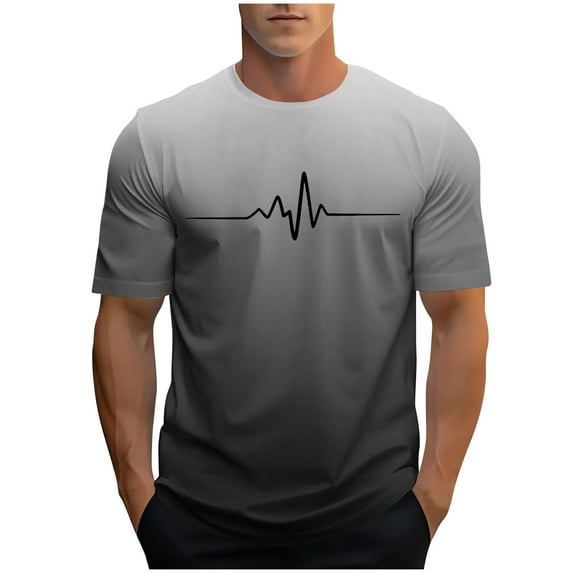 Men's Letter Graphic T-Shirts Casual Summer Crew Neck Short Sleeve Tee Tops Lightweight Cotton Beach Shirts