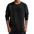 thumbnail image 1 of Men's Letter Pleats Knitted Pullover Soft Geometric Texture Crewneck Long Sleeve Casual Sweater Sweat Shirts Athletic Top Lightweight Basic Pullover Shirts, 1 of 8
