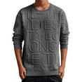 thumbnail image 1 of Men's Letter Pleats Knitted Pullover Soft Geometric Texture Crewneck Long Sleeve Casual Sweater Sweat Shirts Athletic Top Lightweight Basic Pullover Shirts, 1 of 4