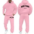 thumbnail image 1 of Men's Letter Print Hooded Sweatshirt Set Long Sleeve Casual Athletic Pullover Outfit, 1 of 7