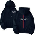 thumbnail image 1 of Men's Letter Print Hoodie Soft Pullover Comfortable Casual Streetwear Sweatshirt for Everyday Wear Men's Fuzzy Sherpa Hoodie Heavyweight Fleece Jacket Zip Up Hooded Coat, 1 of 2