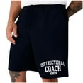 thumbnail image 1 of Men's Letter Printed Sweat Shorts Drawstring Waist Wide Leg Track Short Loose Fit Casual Workout Shorts with Pocket, 1 of 5