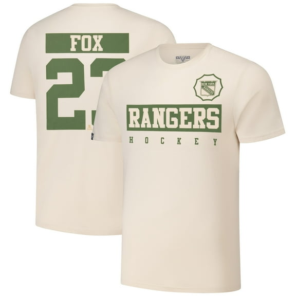 Men's Levelwear Adam Fox Khaki New York Rangers 2024 NHL Military Appreciation Richmond Delta Player Name & Number
